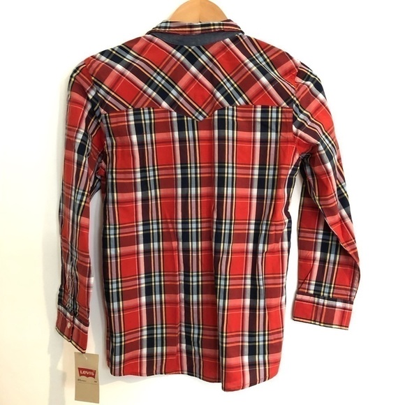 Levi's Boys Plaid Button Down Shirts Bundle M - Picture 8 of 12